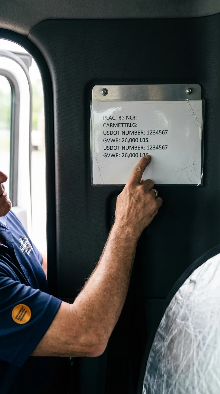 USDOT licensing placard verification in Weston